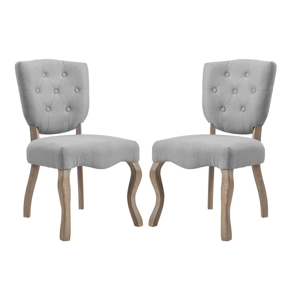 Modway Furniture Array Dining Side Chair Set of 2 Light Gray 24.5 x 40 x 36