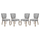 Modway Furniture Array Dining Side Chair Set of 4 Light Gray 24.5 x 20 x 36