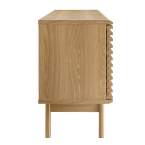 Modway Furniture Render 71" Media Console TV Stand - Stylish Mid-Century Design with Smart Storage Solutions Oak EEI-3433-OAK