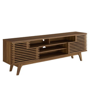 Modway Furniture Render 71" Media Console TV Stand - Stylish Mid-Century Design with Smart Storage Solutions Walnut EEI-3433-WAL