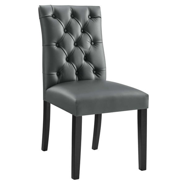 Modway Furniture Duchess Vinyl Dining Chair Set of 2 - Elegant Tufted Design for Modern Comfort and Style Gray EEI-3472-GRY