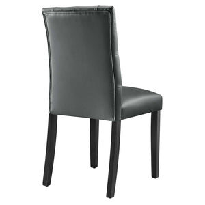 Modway Furniture Duchess Vinyl Dining Chair Set of 2 - Elegant Tufted Design for Modern Comfort and Style Gray EEI-3472-GRY