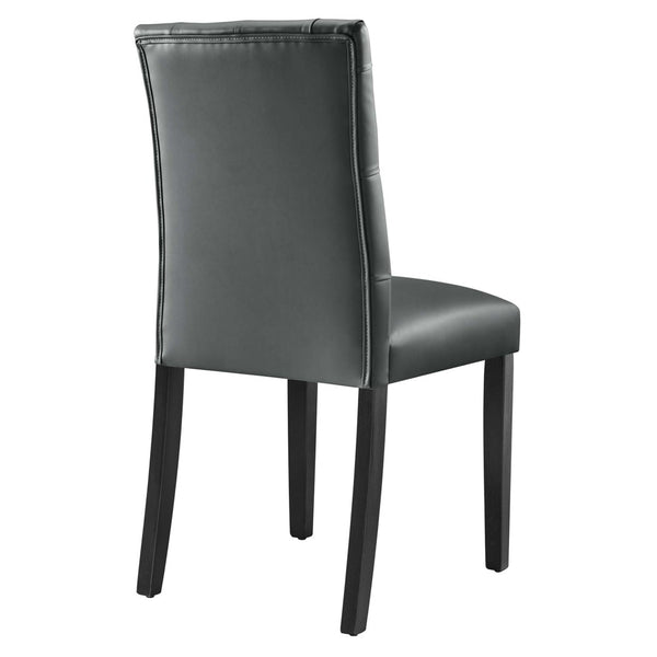 Modway Furniture Duchess Vinyl Dining Chair Set of 2 - Elegant Tufted Design for Modern Comfort and Style Gray EEI-3472-GRY