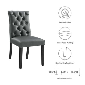 Modway Furniture Duchess Vinyl Dining Chair Set of 2 - Elegant Tufted Design for Modern Comfort and Style Gray EEI-3472-GRY