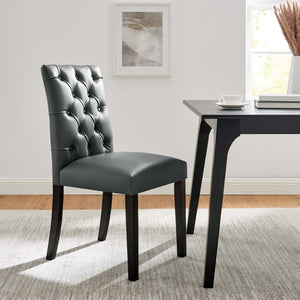 Modway Furniture Duchess Vinyl Dining Chair Set of 2 - Elegant Tufted Design for Modern Comfort and Style Gray EEI-3472-GRY