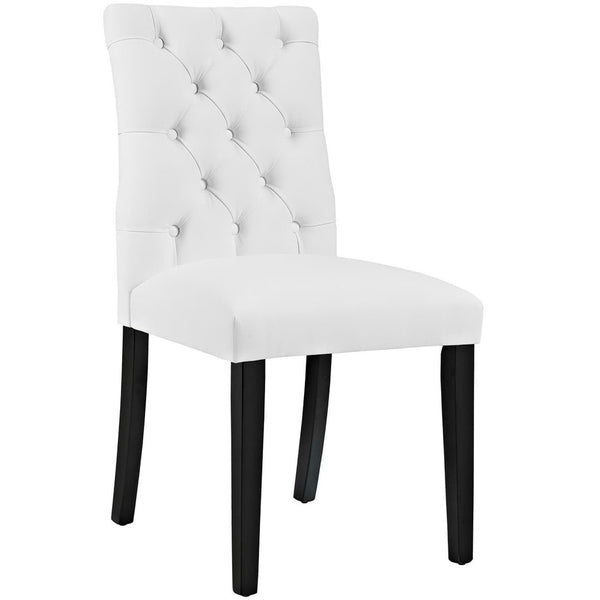 Modway Furniture Duchess Vinyl Dining Chair Set of 2 - Elegant Tufted Design for Modern Comfort and Style White EEI-3472-WHI
