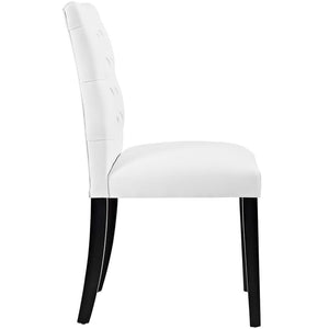 Modway Furniture Duchess Vinyl Dining Chair Set of 2 - Elegant Tufted Design for Modern Comfort and Style White EEI-3472-WHI