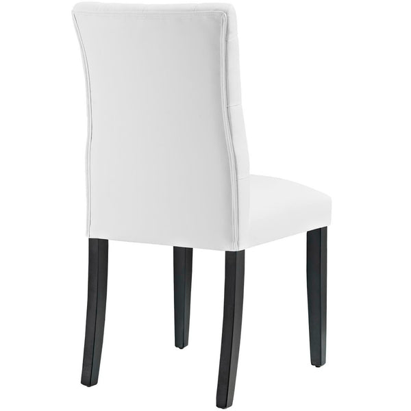Modway Furniture Duchess Vinyl Dining Chair Set of 2 - Elegant Tufted Design for Modern Comfort and Style White EEI-3472-WHI