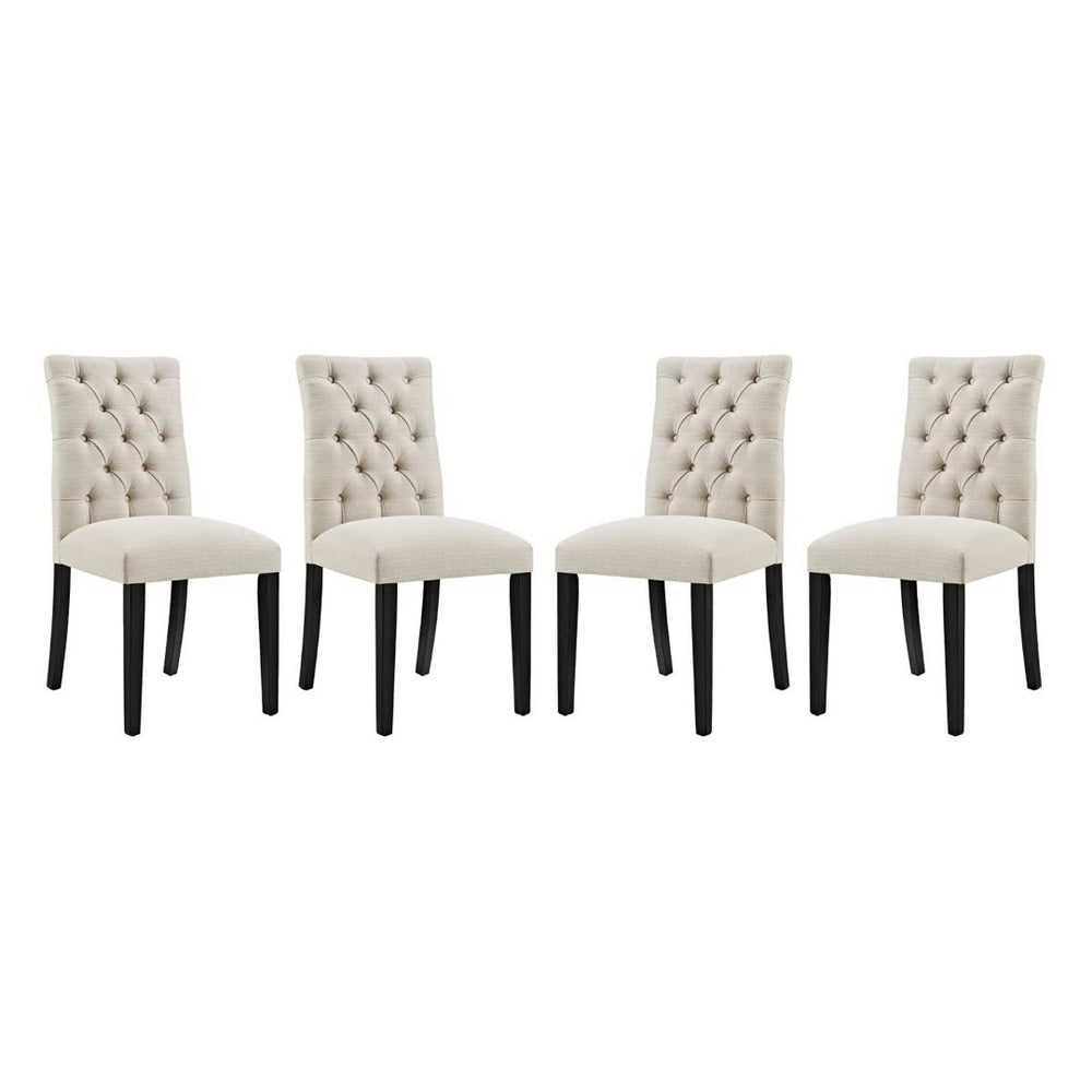 Modway Furniture Duchess Fabric Dining Chair Set of 4 - Modern Elegance with Plush Comfort for Your Dining Room Beige EEI-3475-BEI