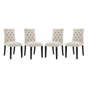 Modway Furniture Duchess Fabric Dining Chair Set of 4 - Modern Elegance with Plush Comfort for Your Dining Room Beige EEI-3475-BEI