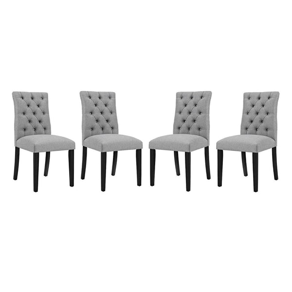 Modway Furniture Duchess Fabric Dining Chair Set of 4 - Modern Elegance with Plush Comfort for Your Dining Room Light Gray EEI-3475-LGR