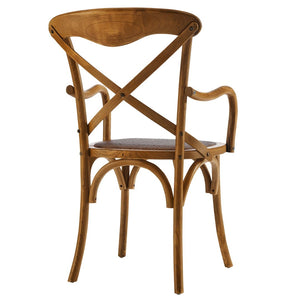 Modway Furniture Gear Dining Armchair Set of 2 - Rustic Comfort with Open-Back Design for Modern Dining Spaces EEI-3479-WAL