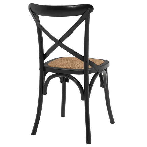 Modway Furniture Gear Dining Side Chair Set of 2 - Rustic-Modern Comfort for Farmhouse and Urban Spaces Black EEI-3481-BLK