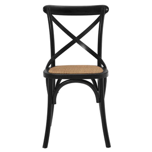 Modway Furniture Gear Dining Side Chair Set of 2 - Rustic-Modern Comfort for Farmhouse and Urban Spaces Black EEI-3481-BLK