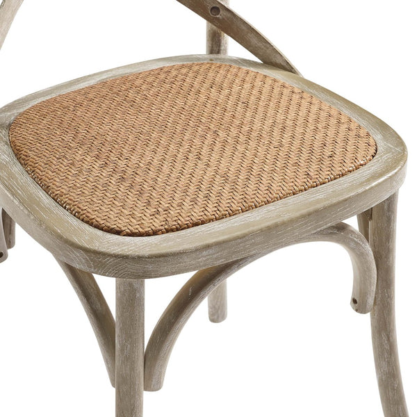 Modway Furniture Gear Dining Side Chair Set of 2 - Rustic-Modern Comfort for Farmhouse and Urban Spaces Gray EEI-3481-GRY