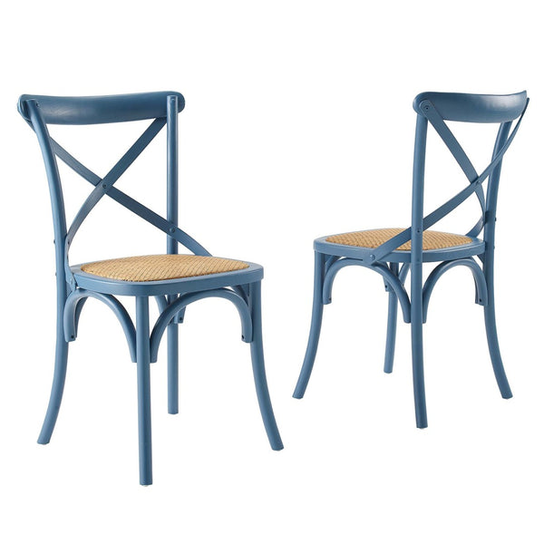 Modway Furniture Gear Dining Side Chair Set of 2 - Rustic-Modern Comfort for Farmhouse and Urban Spaces Harbor EEI-3481-HAR