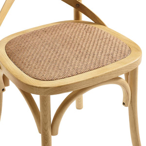 Modway Furniture Gear Dining Side Chair Set of 2 - Rustic-Modern Comfort for Farmhouse and Urban Spaces Natural EEI-3481-NAT