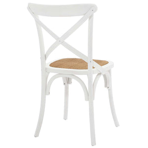 Modway Furniture Gear Dining Side Chair Set of 2 - Rustic-Modern Comfort for Farmhouse and Urban Spaces White EEI-3481-WHI