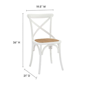 Modway Furniture Gear Dining Side Chair Set of 2 - Rustic-Modern Comfort for Farmhouse and Urban Spaces White EEI-3481-WHI
