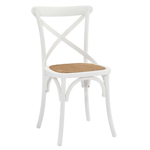 Modway Furniture Gear Dining Side Chair Set of 4 - Rustic Charm Meets Modern Simplicity for Every Dining Space White EEI-3482-WHI