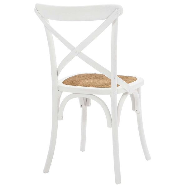 Modway Furniture Gear Dining Side Chair Set of 4 - Rustic Charm Meets Modern Simplicity for Every Dining Space White EEI-3482-WHI