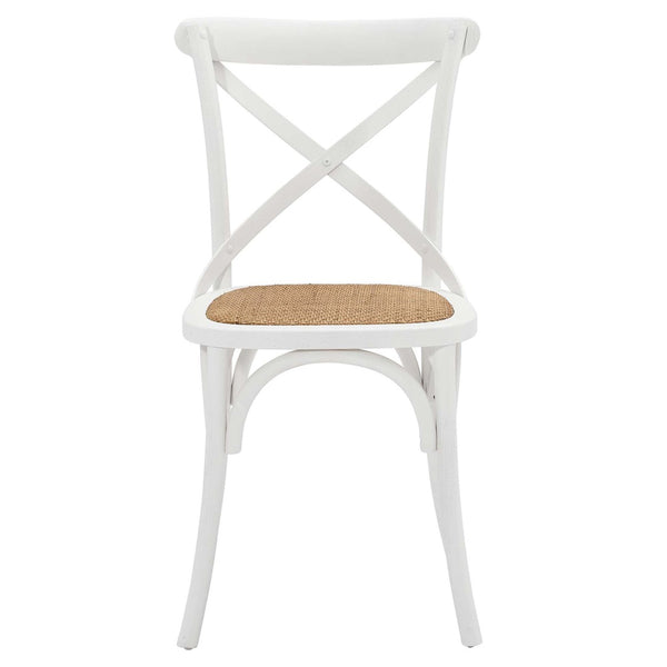 Modway Furniture Gear Dining Side Chair Set of 4 - Rustic Charm Meets Modern Simplicity for Every Dining Space White EEI-3482-WHI