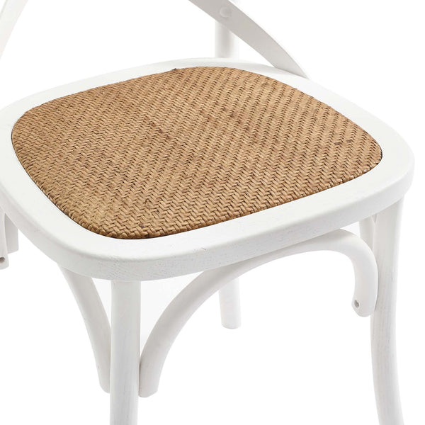 Modway Furniture Gear Dining Side Chair Set of 4 - Rustic Charm Meets Modern Simplicity for Every Dining Space White EEI-3482-WHI