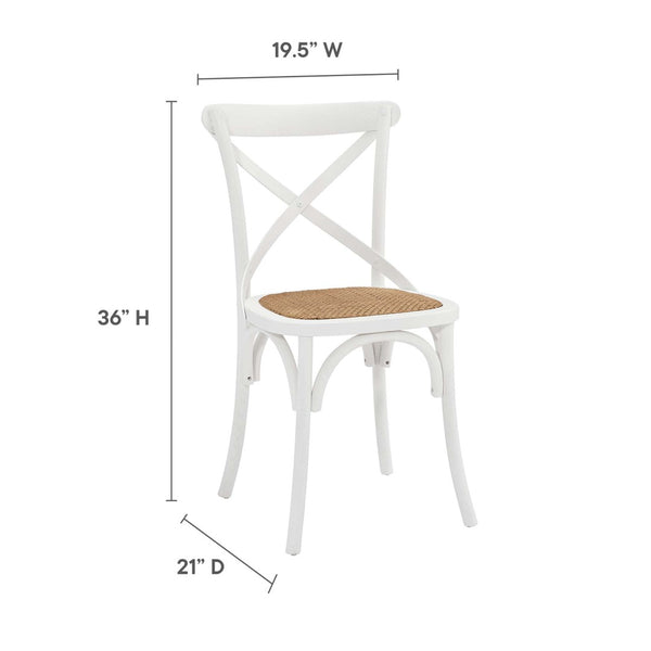 Modway Furniture Gear Dining Side Chair Set of 4 - Rustic Charm Meets Modern Simplicity for Every Dining Space White EEI-3482-WHI