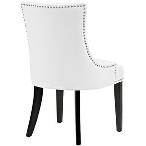Modway Furniture Marquis Faux Leather Dining Chairs Set of 2 - Elegant Tufted Design with Antique Copper Trim White EEI-3498-WHI