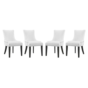 Modway Furniture Marquis Faux Leather Dining Chair Set of 4 - Elegant Tufted Design for Stylish Dining Spaces White EEI-3499-WHI