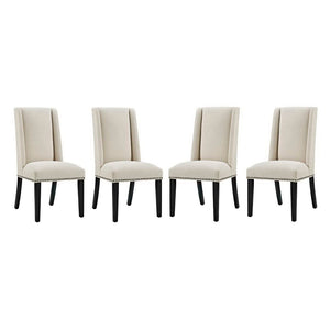 Modway Furniture Baron Fabric Dining Chair Set of 4 - Elegant Upholstered Chairs for Dining Room & Accent Seating EEI-3503-BEI