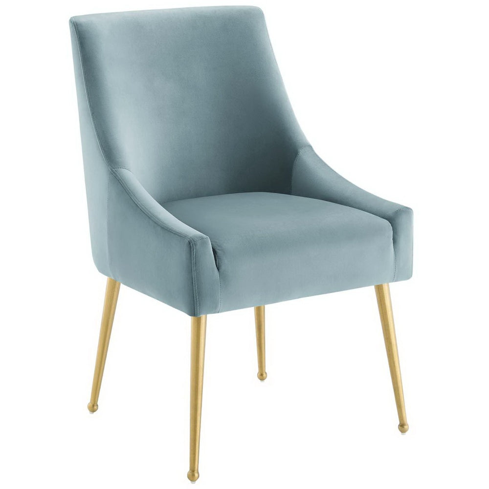 Modway Furniture Discern Upholstered Performance Velvet Dining Chair - Elegant Light Blue Accent for Any Space EEI-3508-LBU