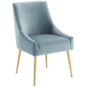 Modway Furniture Discern Upholstered Performance Velvet Dining Chair - Elegant Light Blue Accent for Any Space EEI-3508-LBU