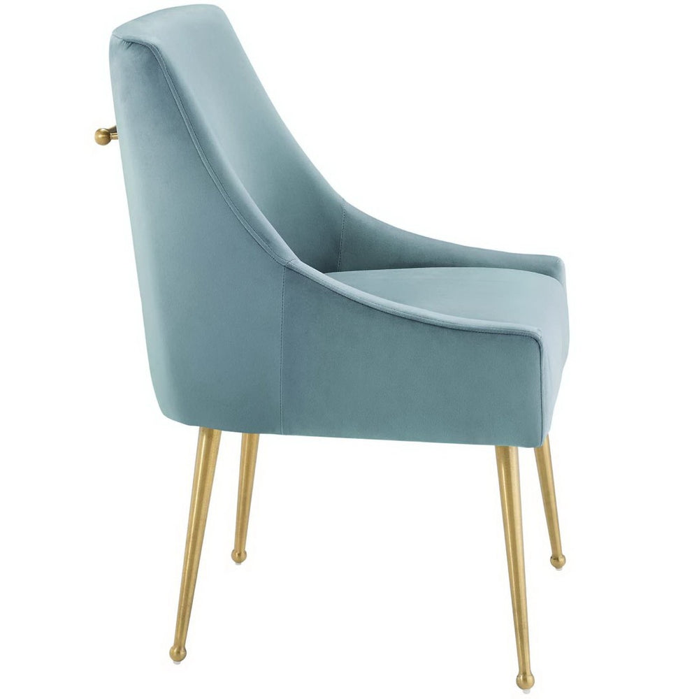 Modway Furniture Discern Upholstered Performance Velvet Dining Chair - Elegant Light Blue Accent for Any Space EEI-3508-LBU