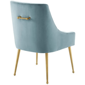 Modway Furniture Discern Upholstered Performance Velvet Dining Chair - Elegant Light Blue Accent for Any Space EEI-3508-LBU