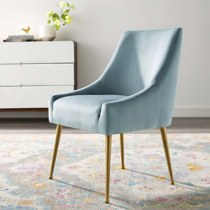 Modway Furniture Discern Upholstered Performance Velvet Dining Chair - Elegant Light Blue Accent for Any Space EEI-3508-LBU