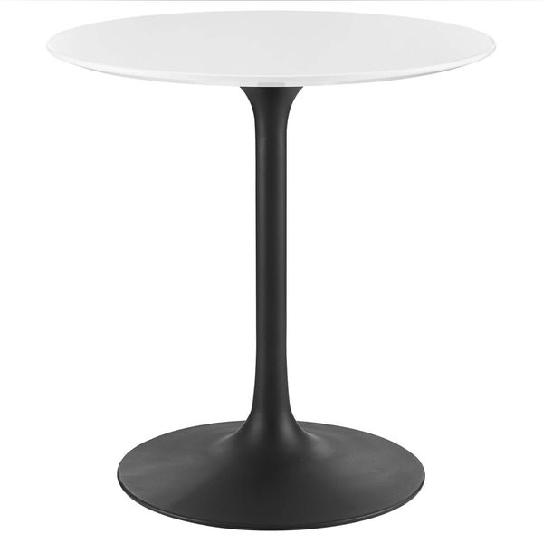 Modway Furniture Lippa 28" Round Wood Dining Table - Modern Mid-Century Design, Perfect for Small Spaces & Durability EEI-3510-BLK-WHI