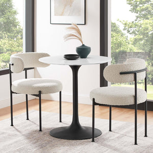 Modway Furniture Lippa 28" Round Wood Dining Table - Modern Mid-Century Design, Perfect for Small Spaces & Durability EEI-3510-BLK-WHI