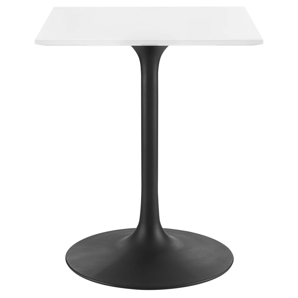Modway Furniture Lippa 24" Square Dining Table - Modern Mid-Century Design with High-Gloss Finish for Small Spaces EEI-3512-BLK-WHI