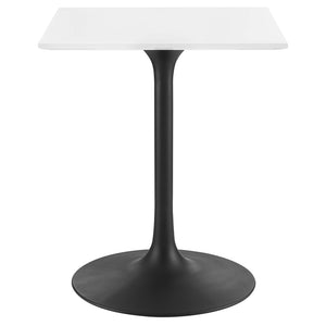 Modway Furniture Lippa 24" Square Dining Table - Modern Mid-Century Design with High-Gloss Finish for Small Spaces EEI-3512-BLK-WHI