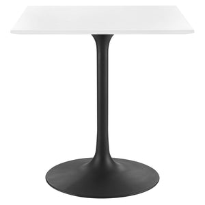 Modway Furniture Lippa 28" Square Wood Dining Table – Modern Pedestal Design for Small Spaces, Black & White Finish EEI-3513-BLK-WHI