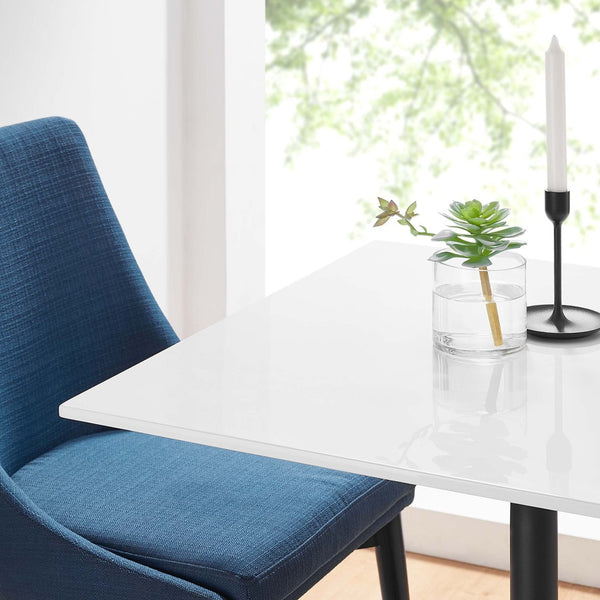 Modway Furniture Lippa 28" Square Wood Dining Table – Modern Pedestal Design for Small Spaces, Black & White Finish EEI-3513-BLK-WHI