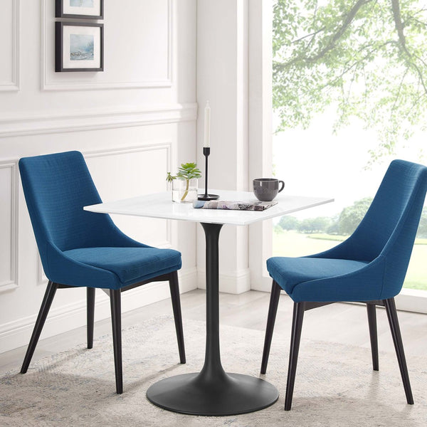 Modway Furniture Lippa 28" Square Wood Dining Table – Modern Pedestal Design for Small Spaces, Black & White Finish EEI-3513-BLK-WHI