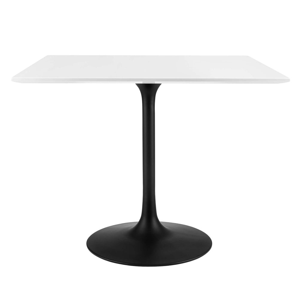 Modway Furniture Lippa 36" Square Wood Dining Table - Modern Mid-Century Style, High-Gloss Finish, Seats 4 Comfortably EEI-3514-BLK-WHI