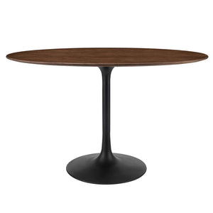 Modway Furniture Lippa 48" Oval Wood Dining Table - Mid-Century Modern Design in Black Walnut for Stylish Dining EEI-3520-BLK-WAL