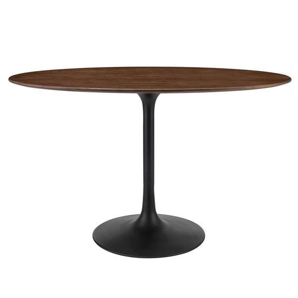 Modway Furniture Lippa 48" Oval Wood Dining Table - Mid-Century Modern Design in Black Walnut for Stylish Dining EEI-3520-BLK-WAL