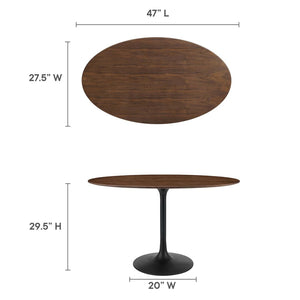 Modway Furniture Lippa 48" Oval Wood Dining Table - Mid-Century Modern Design in Black Walnut for Stylish Dining EEI-3520-BLK-WAL