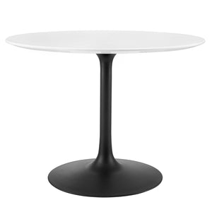 Modway Furniture Lippa 40" Round Wood Dining Table - Modern Mid-Century Design, Compact & Stylish for Small Spaces EEI-3521-BLK-WHI