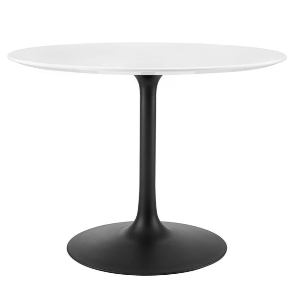 Modway Furniture Lippa 40" Round Wood Dining Table - Modern Mid-Century Design, Compact & Stylish for Small Spaces EEI-3521-BLK-WHI