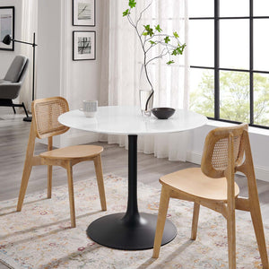 Modway Furniture Lippa 40" Round Wood Dining Table - Modern Mid-Century Design, Compact & Stylish for Small Spaces EEI-3521-BLK-WHI